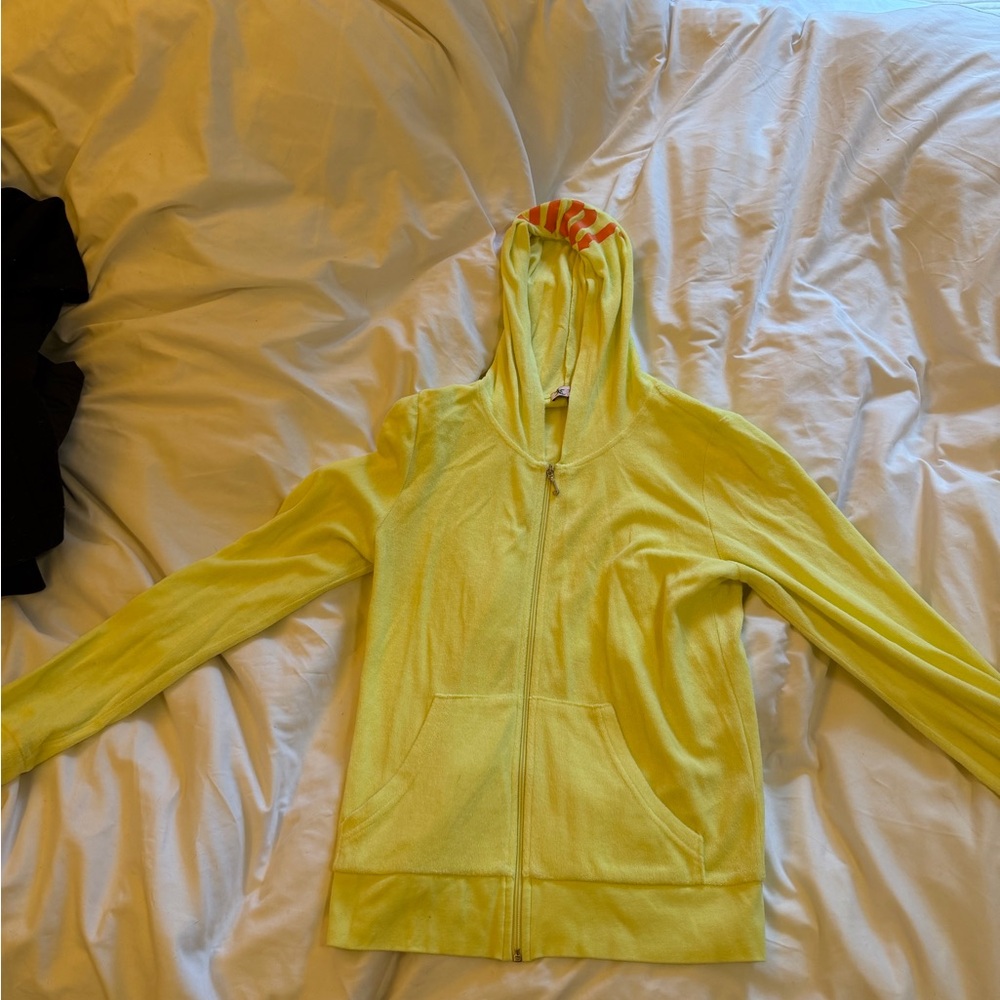 Vintage Juicy Couture Yellow Terry Zip-Up Hoodie